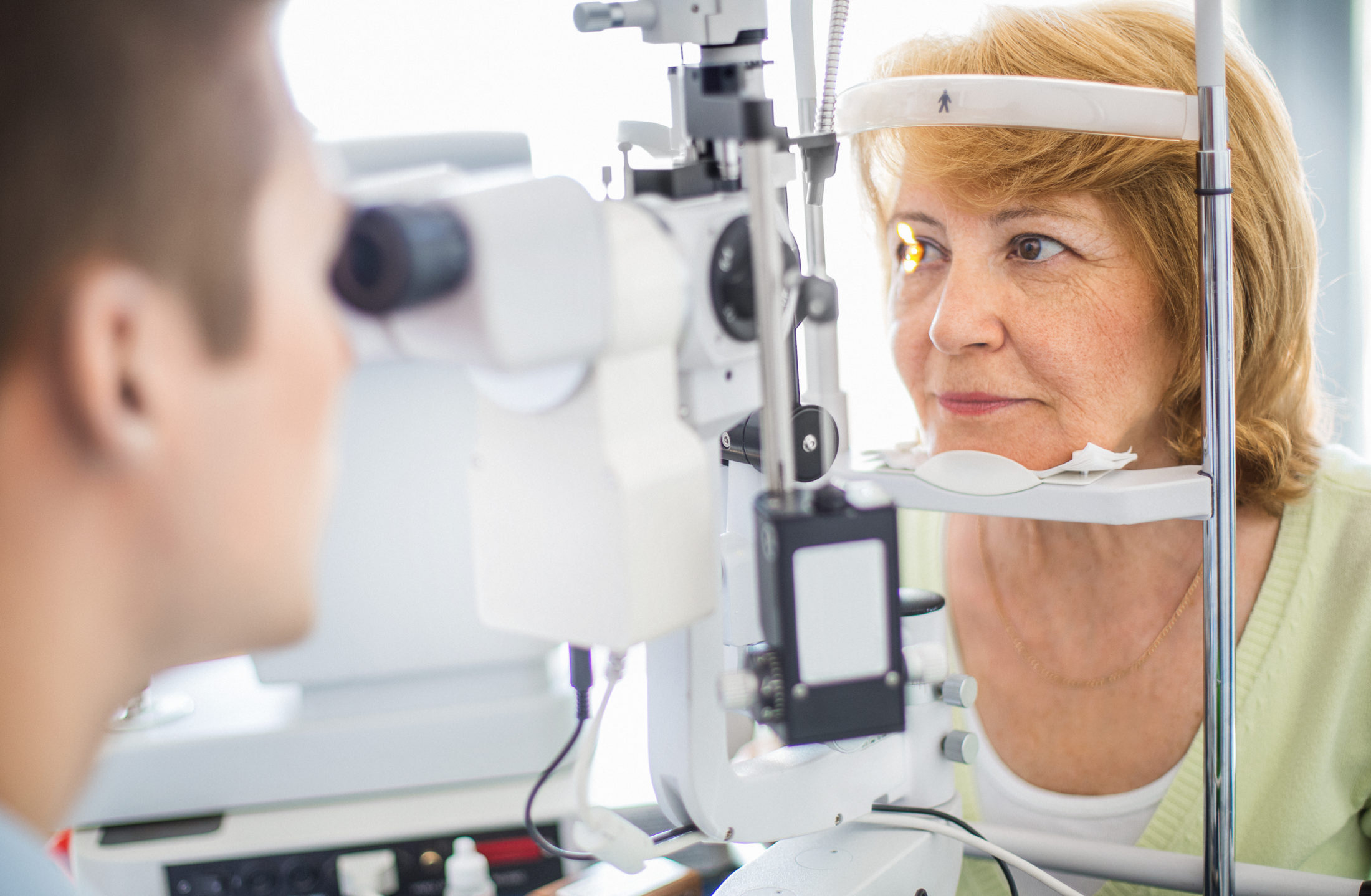Senior woman undergoing eye examination